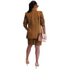 2 Piece Set Blazer Short Suits Knee Length Pant Set Simple Solid Color Office Suit Lady Women Blazer Trousers Two Piece Set