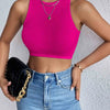 Women's Solid Ribbed Crop Tank Top Casual Sleeveless Basic Summer Top Comfortable Fit Fashionable Trendy
