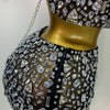 High Quality Sparkling Rhinestone Sexy See Through Blackless Top Skirt Two Pieces Set Woman Luxury Birthday Evening Party Gowns