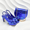 New Arrival Women Nigerian Italian Shoes and Bags Set Decorated with Rhinestone Peep Toe High Heels Women Pumps for Wedding