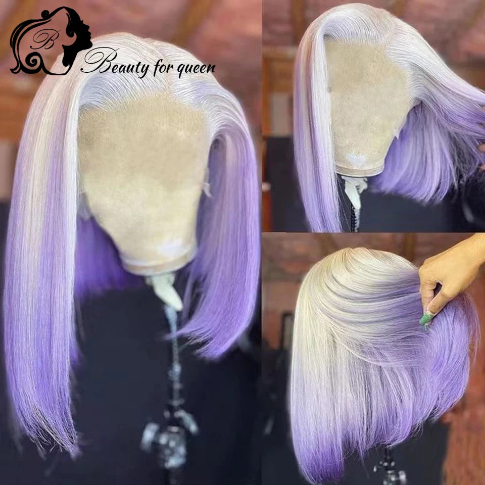 Honey Blonde Ombre 60 Pink Blue Purple Colored 13x4 Lace Front Human Hair Wigs For Woman Yellow Green Blonde Human Hair Wigs