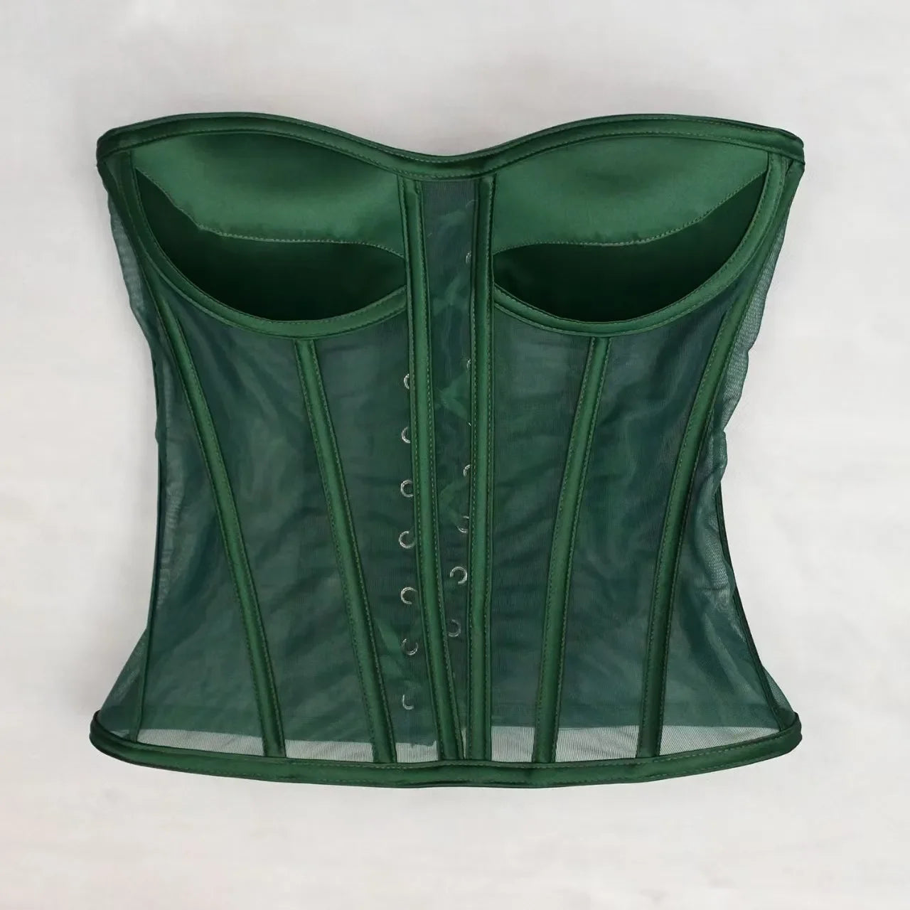 Steel Bone Transparent Bra Bustier Women's Waist Trainer Shapewear Girdles Corset Sexy Club Party Crop Top Lingerie Plus Size