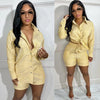 Two Piece Short Sets Women Striped Single Breasted Cardigan Blouses Shorts Elastic Waist Shirt Suit Casual Outwear Summer