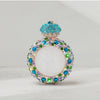 Alizekerr Perfume Bottle Shaped Crystal Evening Bags Women Gorgeous Classy Rhinestone Round Metal Clutch Purses Wedding Party