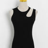 Casual white cut t shirt women round neck sleeveless korean slim t shirts women clothing 2023 summer fashion