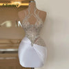 Glimmer Glamorous Graduation Dresses Appliques Rhinestones Halter Mermaid Cocktail Dress Vestidos de Graduacion Customized