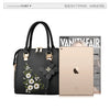 Floral Detail Shoulder Bag, Trendy Zipper Handbag For Work, Casual Crossbody Bag, Women's Floral Decor Purse