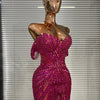 Show Dress Costumes Women Rose Sequins Rhinestones Breast Cups Mesh Bodycon Mini Evening Club Party Birthday Dress Shoot