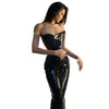 Sexy Shiny Blue Sequins Long Tube Dress Evening Prom Birthday Celebrate Dress Women Photo Shoot Wear Stage Costume Dianti