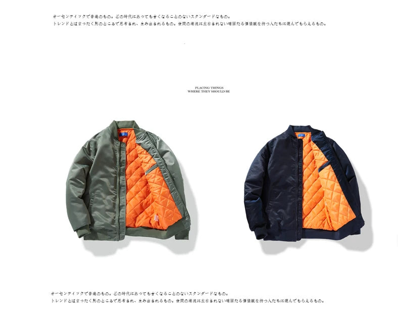 Bomber Jacket Men Women Spring Autumn Solid Pilot Jacket Military Flight Baseball Coat Male Fashion Army Green Windbreaker