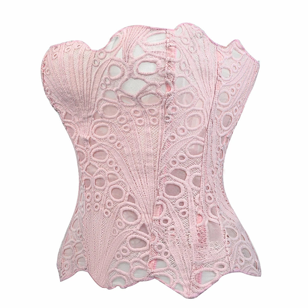 Hollow Out Corset Tops Irregular Hem Fishbone Underbust Top Slim Bandage Shapewear Bustier Korset Costumes Evening Party Corset