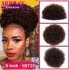 Synthetic Afro Puff Drawstring Ponytail Hair Bun 10 Inch Short Afro Kinkys Curly Afro Bun Extension Hairpieces Large Size