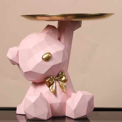 Geometrischer Bär Schlüsselhalter Figur Eingang Bastelarbeiten Harz Schreibtisch Dekoration Süßigkeiten Kleinigkeiten Haushaltswaren für Zuhause Wohnzimmer