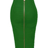 16 Colors Sexy Solid Zipper Orange Blue Black Red Bandage Skirt Women Elastic Bodycon Summer XL XXL Pencil Skirts 58cm