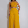 Pant Set Women Two Piece Sets Sexy Sleeveless Tops Drawstring Wide Leg Long Pants High Waist Y2k Streetwear Elegant Splice