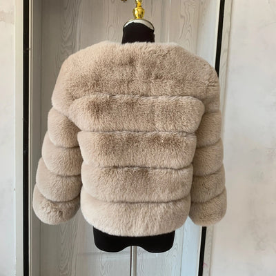 Damenmode Kunstpelzmantel superheiß Herbst Winter Damen kurze Kunstfuchsjacke flauschig hohe Qualität 7XL Damen Pelzmäntel