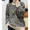 High-End 100% Ziegenwollpullover Damen Stehkragen lockerer Pullover Herbst Winter neuer Stil im Western-Look mit Verjüngungseffekt