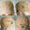 Honey Caramel Ombre Wig Layered Straight Lace Front Wig With Bangs Honey Blonde 13x4 HD Lace Wig Clearance Synthetic For Women