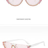 Trendy Diamond Cat Eye Sunglasses Women Luxury Brand Designer Crystal Sexy Cateye Metal Jewel Frame Rhinestone Eyewear Oculos