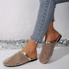 Women Slippers Summer 2025 New Luxury Brand Slippers Lightweight Round Head Shoes Water Diamond Large Flat Sandals Slides Women