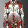 Fashion Men's Luxury Retro Print Shirt Crown Diamond Casual Social Shirt Long Sleeve Slim Fit Business Party Dress Shirt XS-6XL