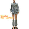 FAGADOER Fashion Button Long Sleeve Denim Mini Dress Women Turndown Collar Pocket with Leg Cover Clothing Female Cowboy Vestidos