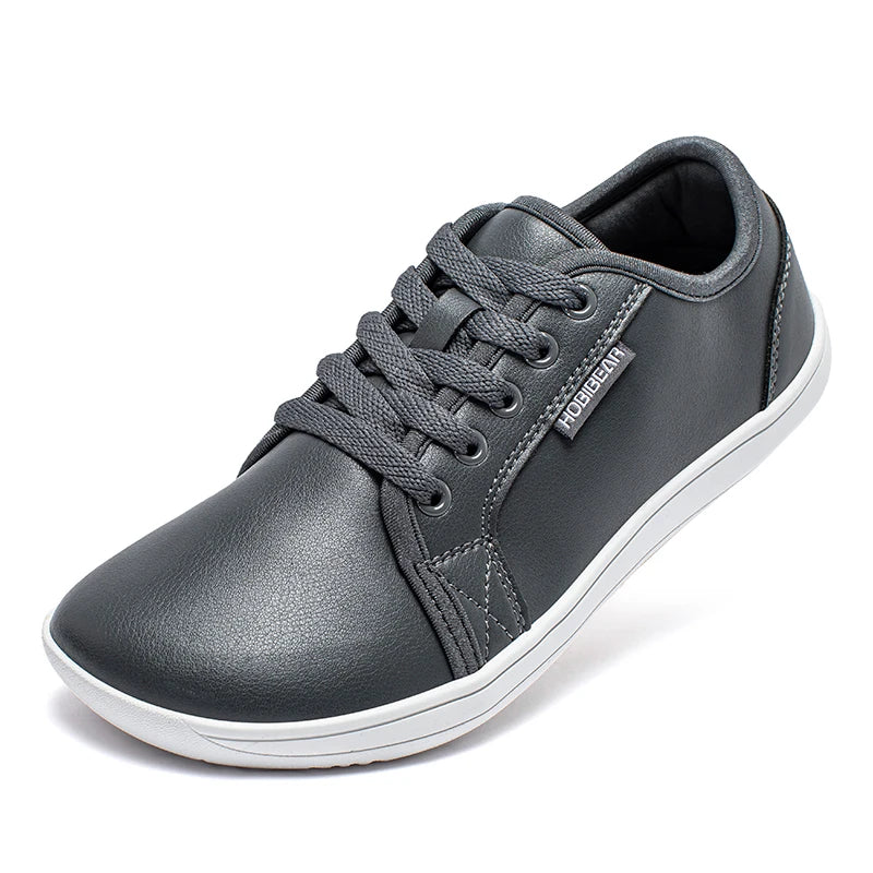 HOBIBEAR Minimalistische Schuhe für Herren und Damen, weite Zehenbox, Barfuß-Schuhe, Zero Drop, Freizeit-Sneaker aus Kunstleder, leichte Walking-Sneaker