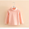 2025 Spring Autumn 2-10 Years Children'S Candy Color Sweet Long Sleeve High Neck Unisex Kids Girl Boy Basic Turtleneck T-Shirt
