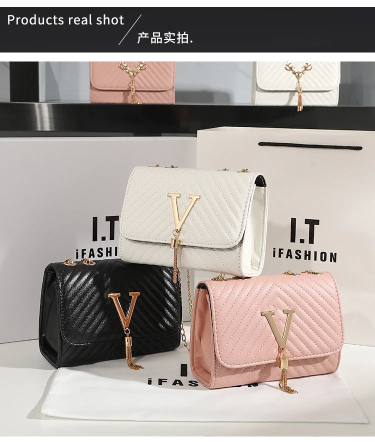 Embroidery Women Crossbody Bag Thread Luxury Handbag Shoulder Bags Brand Sequined Tassel Clutch Small Bag and Purse Party