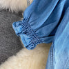 Women Denim 2 Piece Sets Long Skirt Top Suit Skirts Tops Single Breasted Outfits Washed Distressed 2025 Summer Casual Ensemble