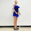 Damen Partykleid Ärmellos Glänzende Pailletten Feder Abendkleid Sexy schulterfrei rückenfrei Mini Formelle Ballkleider HXY8