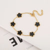Stainless Steel Non Fading Minimalist Creative Plant Live Leaf Petal Flower Pendant Necklace Earrings Bracelet Jewelry Set