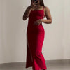 2025 explosive new dress summer high sensibility halter strap Spice Girl bag hip dress