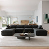 Cloud Modular Sectional Sofa with 2 Storage Ottomans 160.6" Down Filled Comfort U Shaped Sofa Minimalist Wide Deep Seat Couch
