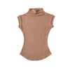 Women Summer Sexy Turtleneck Sleeveless T-Shirts Tops Solid Slim Fit Pullovers Causal Tees Shirts Female Streetwear Basics Tees