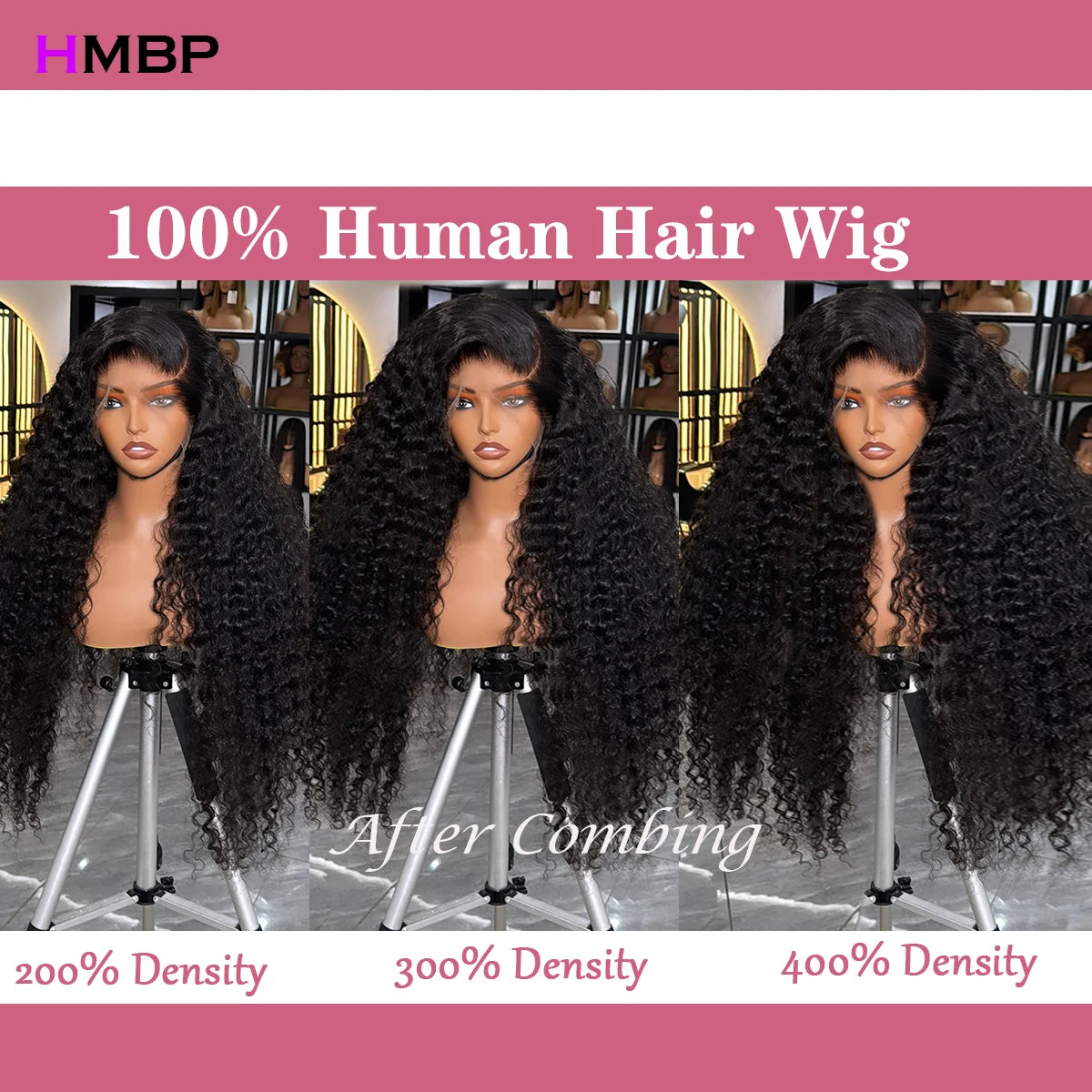HMBP 450 Density Lagos Hairline 13x6 HD Transparent Lace Frontal Wigs Human Hair Kinky Curly Human Hair Glueless Wigs Preplucked