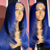 99J Burgundy Red Layered Lace Front Wig With Bangs Bone Straight Synthetic Lace Frontal Wigs 13x4 HD Glueless PrePlucked Cosplay