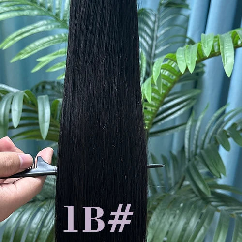 50Pcs Nano Ring Human Hair Extensions Straight Remy Micro Beads Ring Hair Extension 0.5g/0.8g/1g/Strand 12-26Inch Natural Color