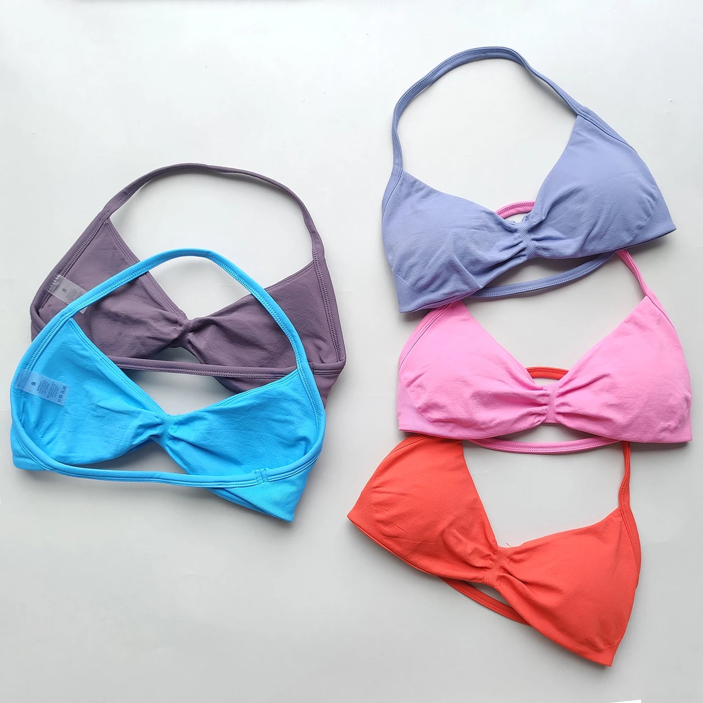 Impact Sports Bra Strappy Backless Yoga Gym Bra Removable Cups Women Workout Clothing Gym Top Halter Sport Bras