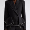 TWOTWINSTYLE Solid Spliced Ruffles Blazers For Women Notched Collar Long Sleeve Patchwork Button Casual Blazer Female Clothing