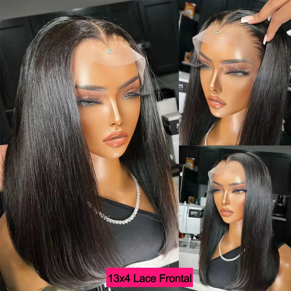 210% Density Vietname Super Double Drawn Bone Straight 13x4 Frontal Bob Wig with 100% Human Hair 613 Honey blond For Black Women