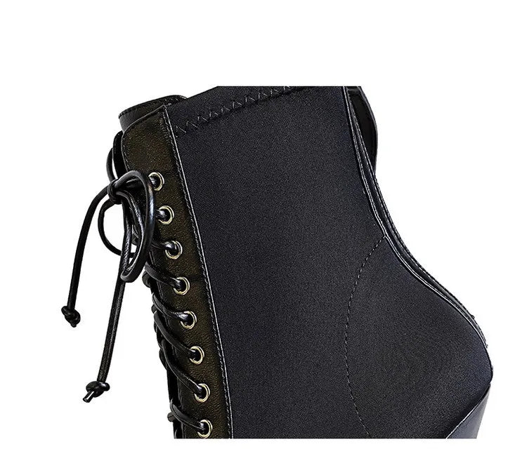 BIGTREE Shoes Cross Straps Sexy Women Boots Pointed Toe Stiletto High-heel Boots 2025 New Women's Ankle Boots Plus Size 42 43