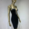 2024 Neues schwarzes Bandagenkleid Damen elastisch Kristall Spaghettiträger tiefer V-Ausschnitt Bodycon Mini Celebrity Abend Club Party Kleider