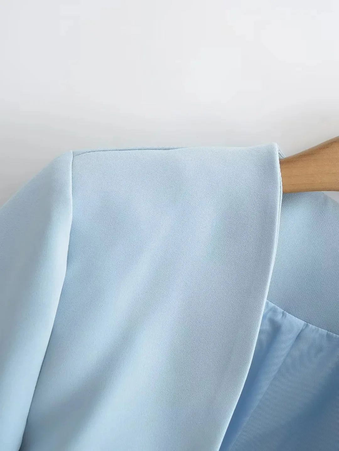 2023 Herbst V-Ausschnitt Offene Nähte Cropped Blazer Damen Langarm Kurze Anzüge Mode Oberbekleidung