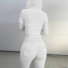 Autumn Winter Double-sided Velvet Vest 3 Piece Set For Woman's Fashion Hooded Sweatshirt Jacket Slim Pocket Trousers Female Suit