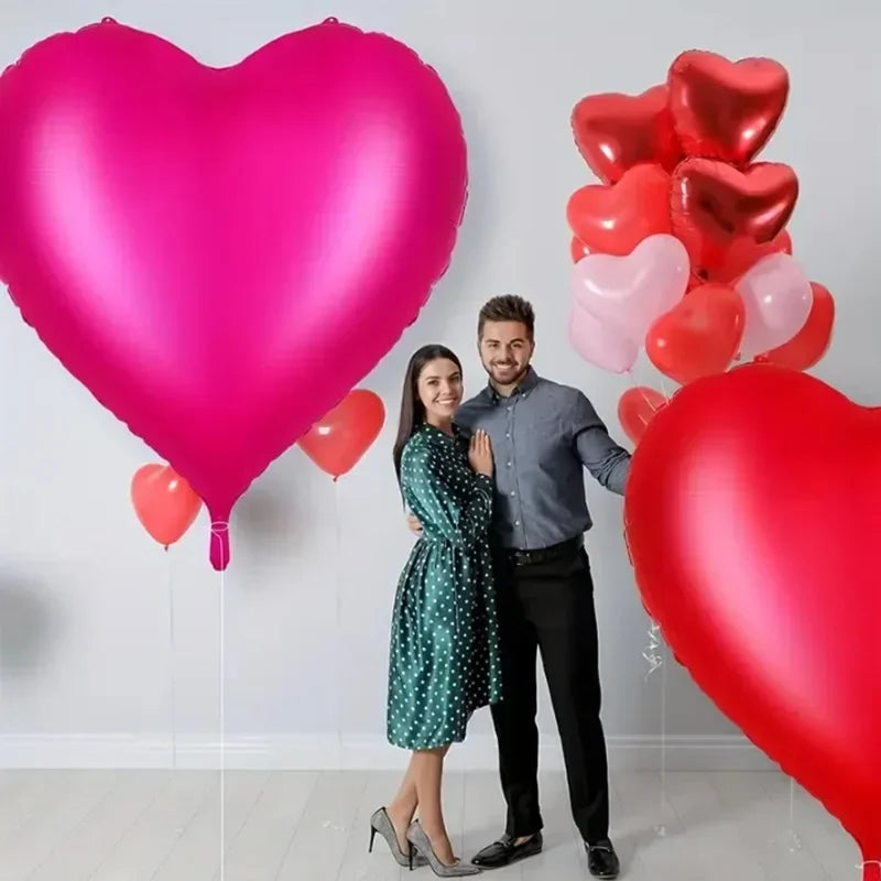 3/1PC 63 Zoll Extra Große Liebesballons Aluminiumfolie Rot Herzförmige Ballons Geburtstag Valentinstag Hochzeitsfeier Dekoration