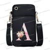 Damen Kuriertasche Kleine Handtasche Umhängetasche Geldbörse für Handy Sakura 26 Alphabet-Druck Münzgeldbörse Damen Kartenhalter