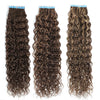 Tape In Hair Extensions Water Wave Real Human Hair 2# Dark Brown Natural Cural Tape On Hair Ectensions Skin Weft Hairpiece 2G/Pc