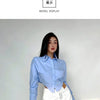 Zadily 2025 Summer Korean Style Long Sleeve White Shirt Women Sexy Button Ladies Crop Tops Blouse Street New In Female Clothing