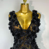 Women Luxury Pink Flowers Pearls Lace See Through Bodycon Mini Dress Birthday Photoshoot Evening Party Nightclub Stage Costume